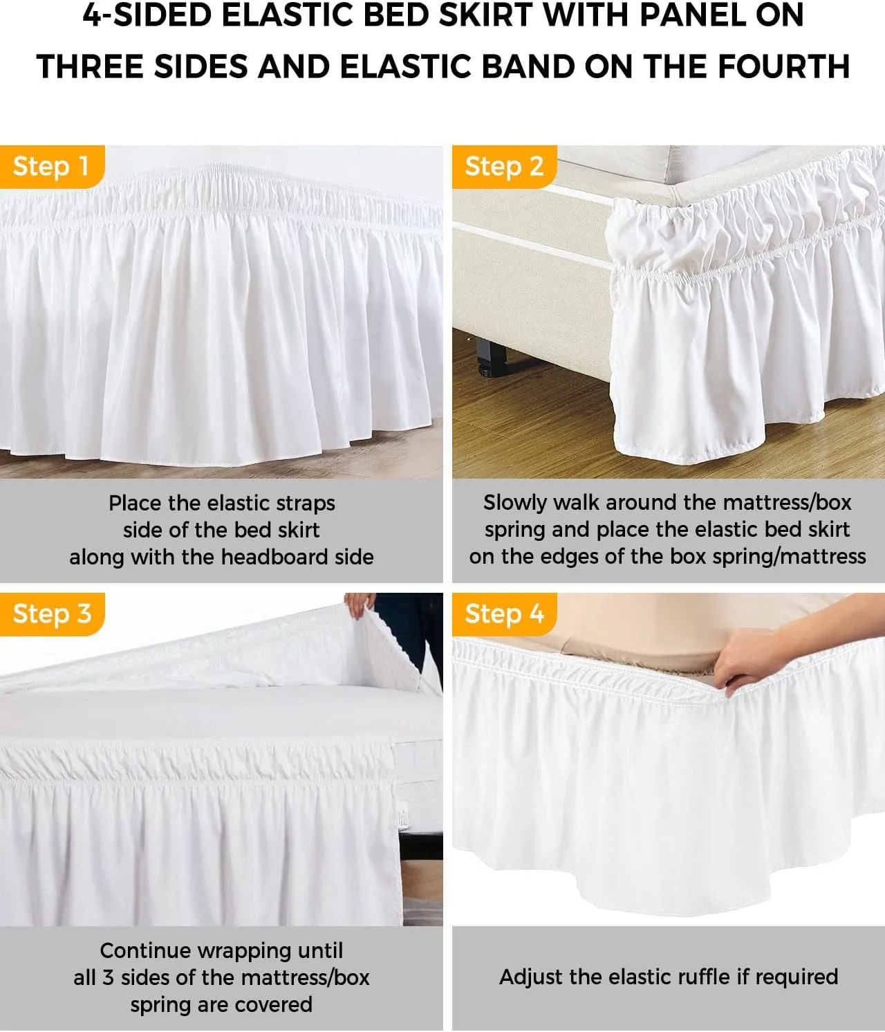 Green Pumpkin Cabbage Bed Skirt Cal King Size 16 Inch Drop,Adjustable & Elastic Wrap Around Bed Skirts Pleated Luxury Dust Ruffles for Queen Cal King Base Bed,Thanksgiving Leaves Buffalo Plaid