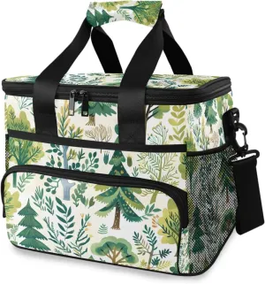 Green Tree Doodle Cooler Bag Insulated Cooler Soft Sided Cooler 24 Can Portable Picnic Bag Large Leakproof Lunch Bag Box for Beach Grocery Camping Travel Car Men Women