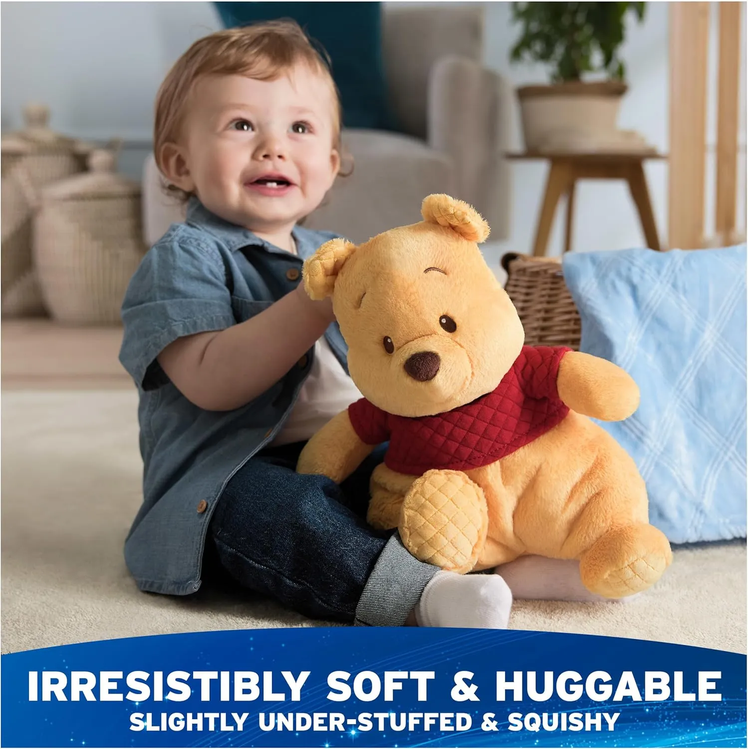 GUND Disney Official Winnie The Pooh Oh So Snuggly Plush, Teddy Bear Stuffed Animal for Babies and Infants, Yellow, 12.5”