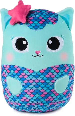 GUND Gabby’s Dollhouse Official Mercat Squishy Plush Toy, Cat Stuffed Animal, Squishy Toys for Ages 1 & Up, Blue, 8”