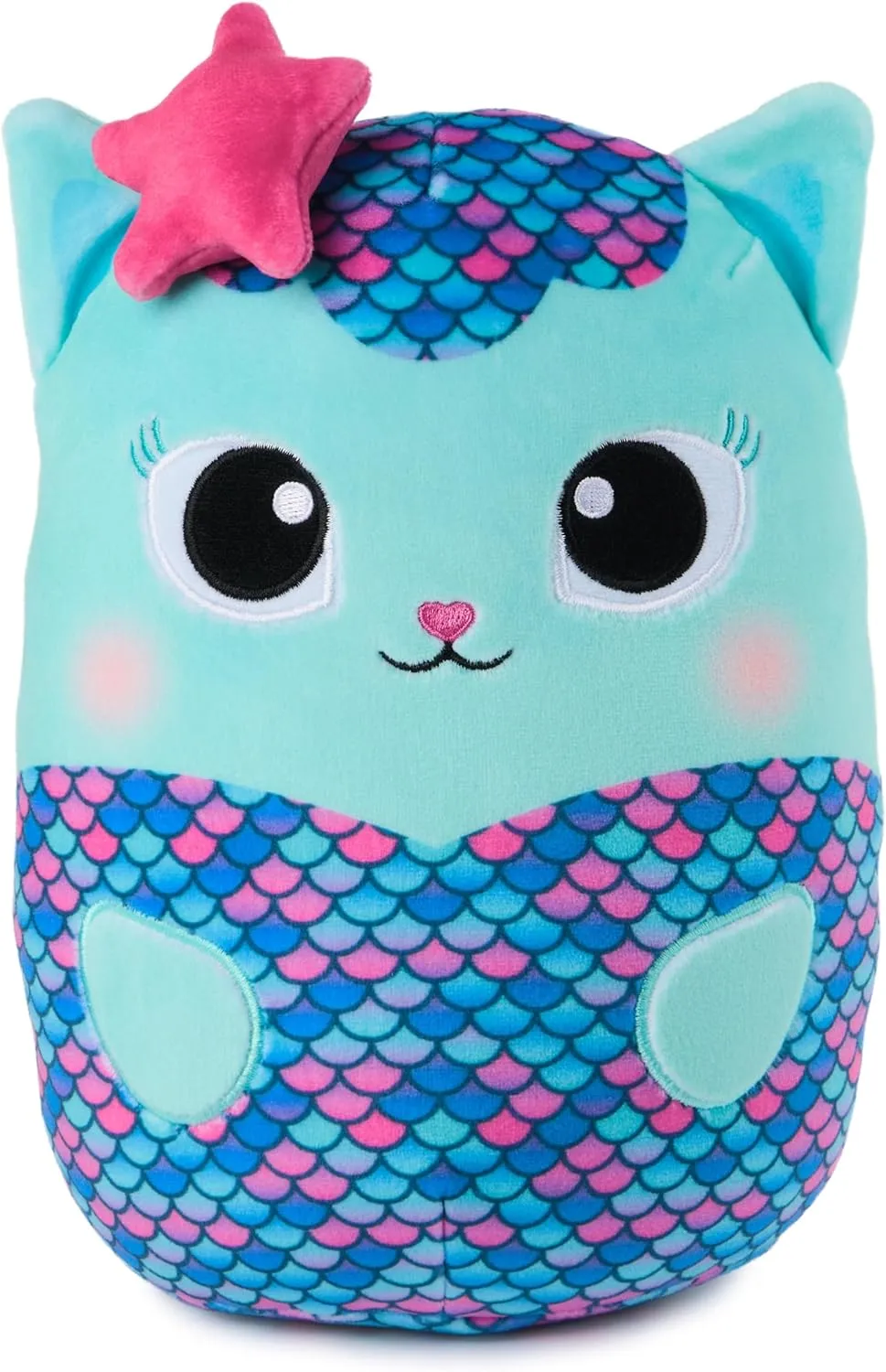GUND Gabby’s Dollhouse Official Mercat Squishy Plush Toy, Cat Stuffed Animal, Squishy Toys for Ages 1 & Up, Blue, 8”