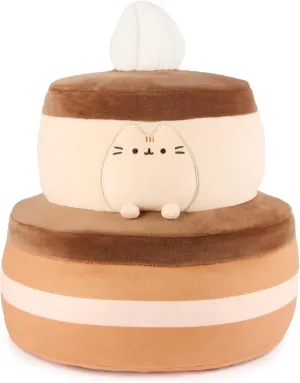 GUND Pusheen Chocolate Cake Squisheen, Squishy Toy, Collectible Plush Toy, Dessert Plush, Cat Stuffed Animal for Ages 8 and Up, Brown, 11”