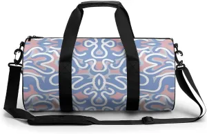 Gym Bag for Men Women Lightweight Sports Duffle Bag with Multiple Compartments Cylindrical Gym Bag for Fitness Travel And Outdoor Activities Ater Resistant Yoga Bag Training Bag Pastel Waves