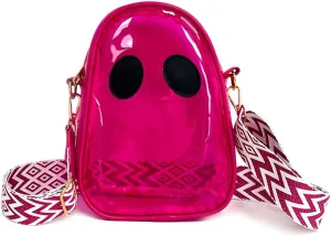 Halloween Pumpkin Clear Crossbody Purse, Transparent Lovely Ghost Purse Novelty Cute Spooky Season Shoulder Bag for Women
