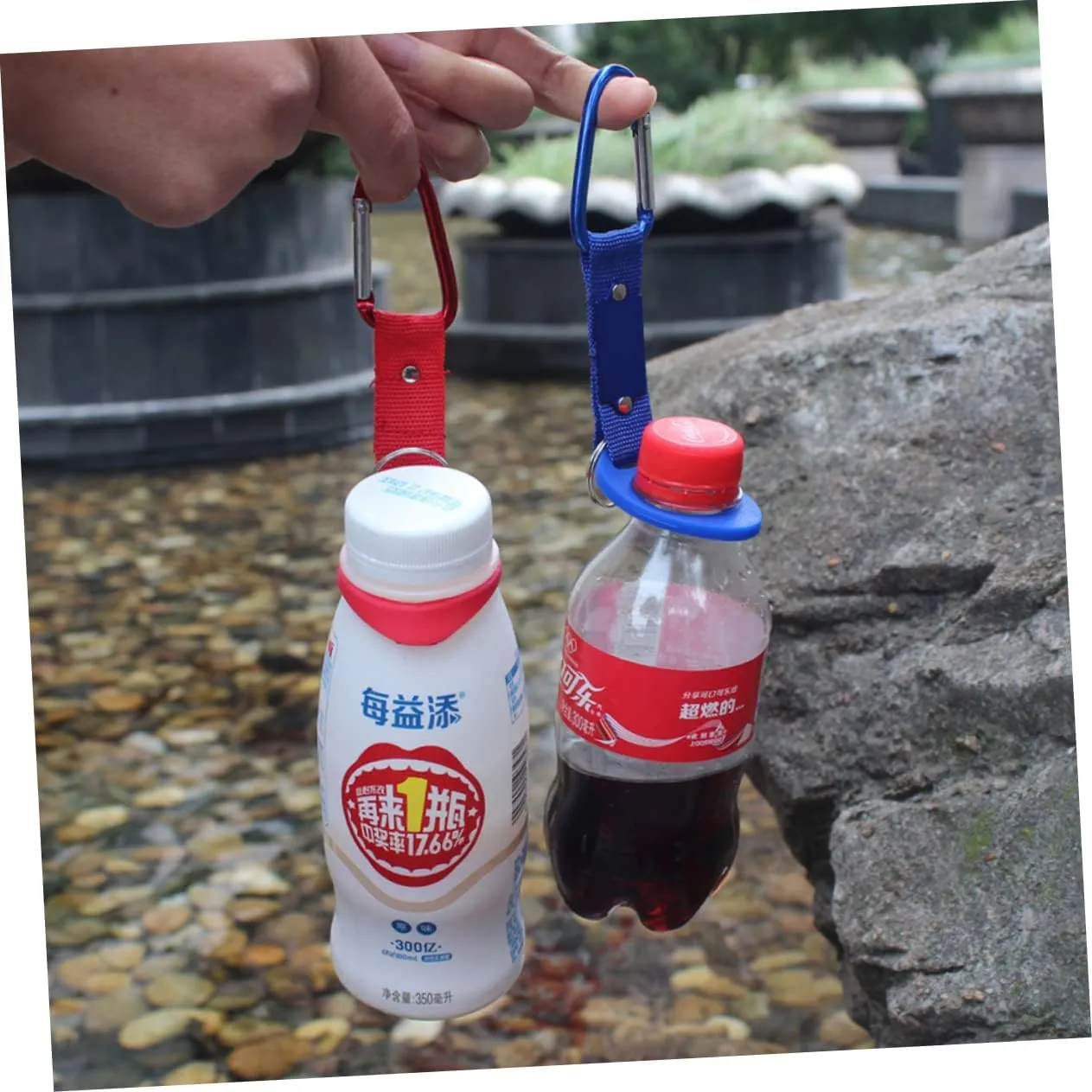 HANABASS 4pcs Water Bottle Holder Key Ring Bottle Clip Drink Holder Water Bottle Hook Drink Buckle Bottle Hanging