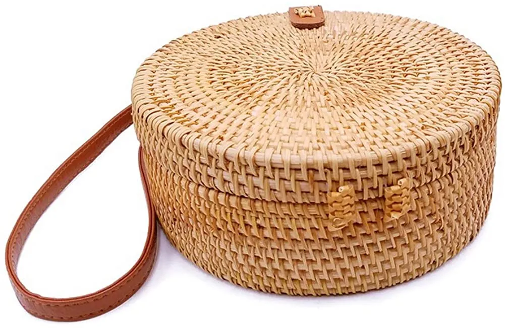 Handwoven Round Rattan Bag