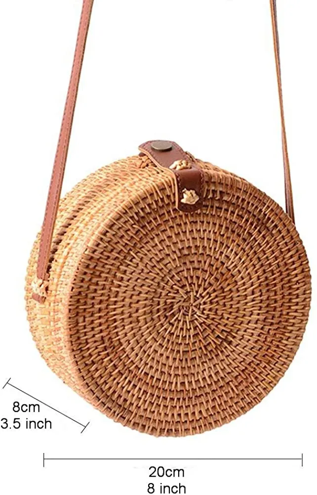 Handwoven Round Rattan Bag