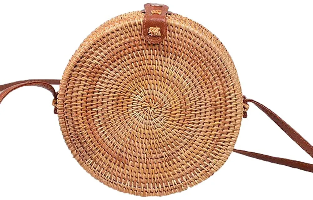 Handwoven Round Rattan Bag
