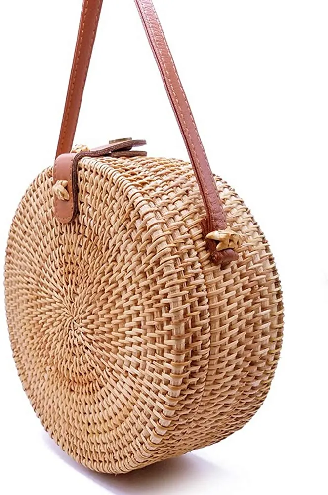 Handwoven Round Rattan Bag