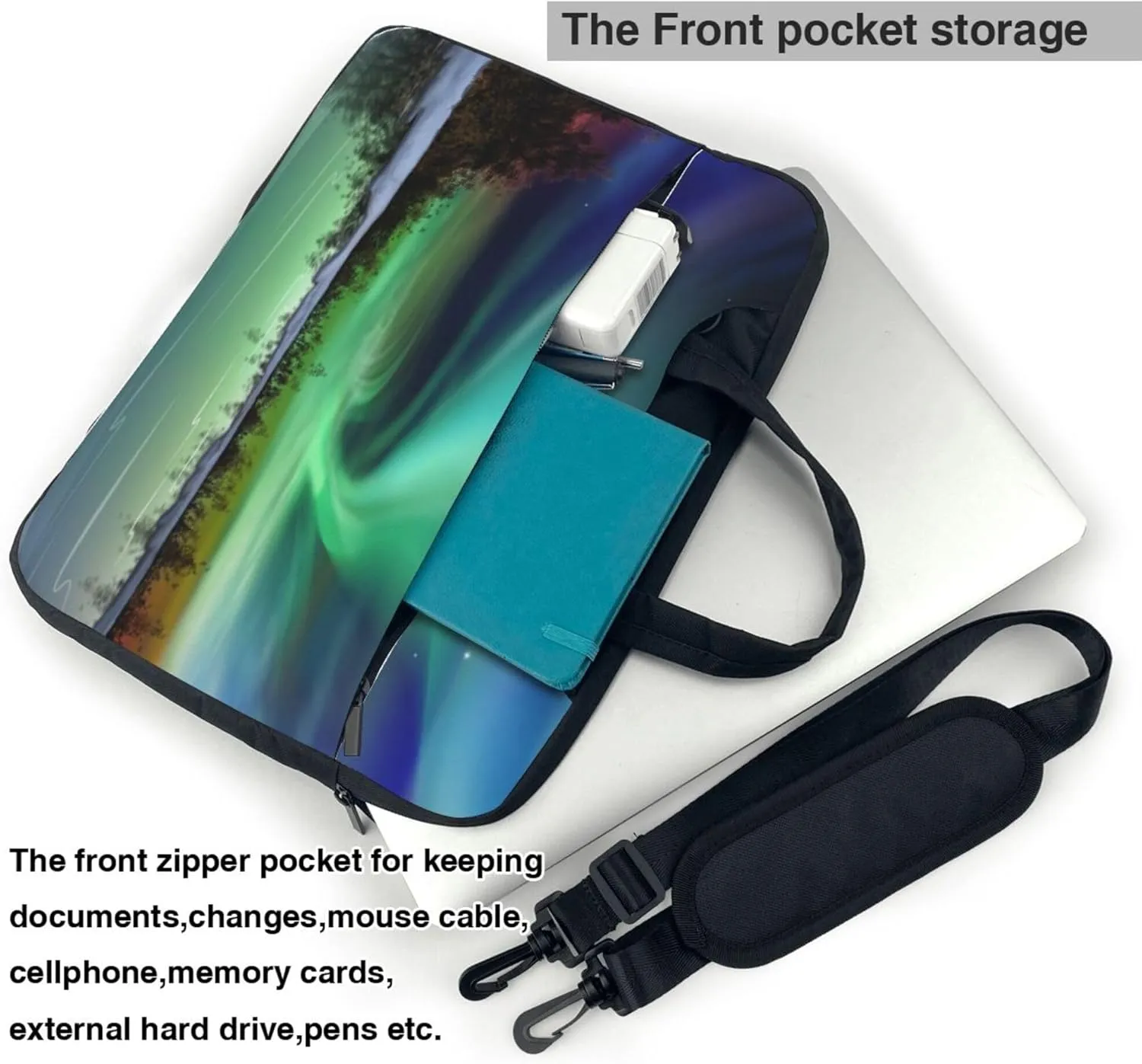 Hawaiian Surfer Sea Palm Trees Retro Laptop Shoulder Bag ​for Men Women, Computer Carrying Case Messenger Bag with Strap