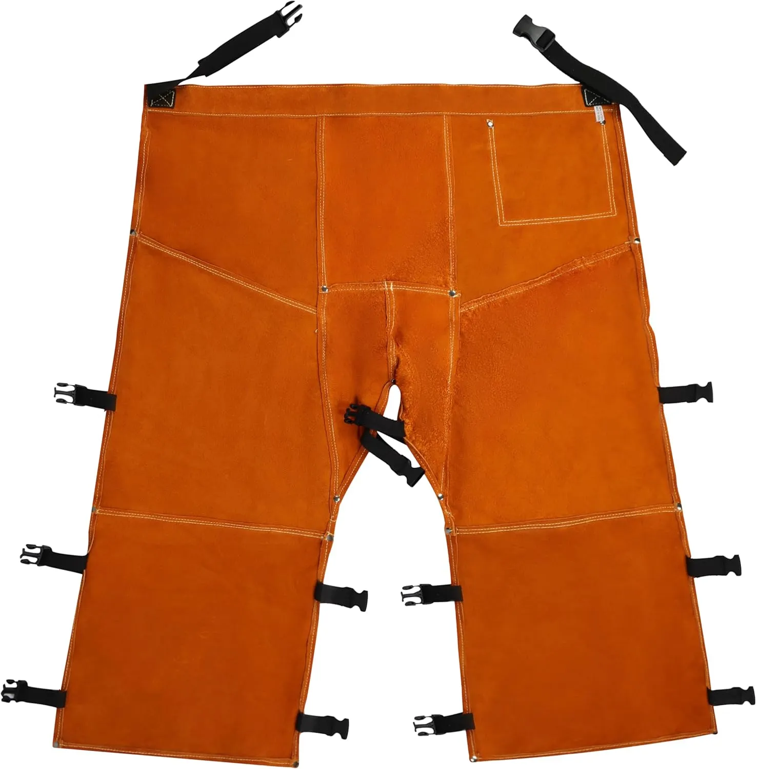 Heavy Duty Split Leather Welding Pants - Heat & Flame Resistant Leg Protection, Adjustable Sizes