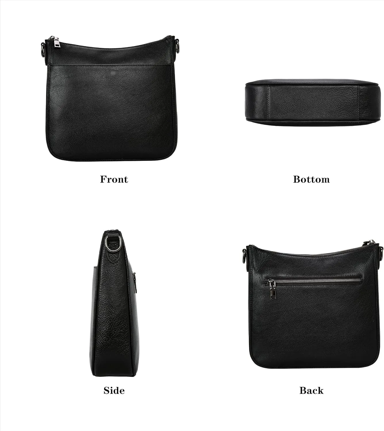 HESHE Leather Purses for Women Crossbody Bag Medium Shoulder Bags with Guitar Strap Satchel Travel Cross Body Purse