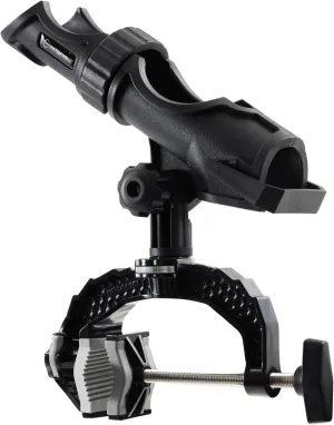 Hitorhike Fishing Rod Holder with Aluminum Alloy Base and One-Click Lock System Fits Round Square Tubes 0.59"~4.53" Enlarged Clamp Range for Boat Kayak Fishing
