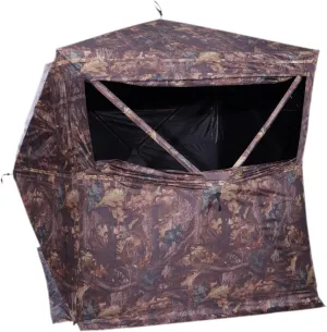 HME Executioner 300D Cervidae Camo Fabric Water Resistant Standing Height 67" Three Person Pop-Up Ground Blind