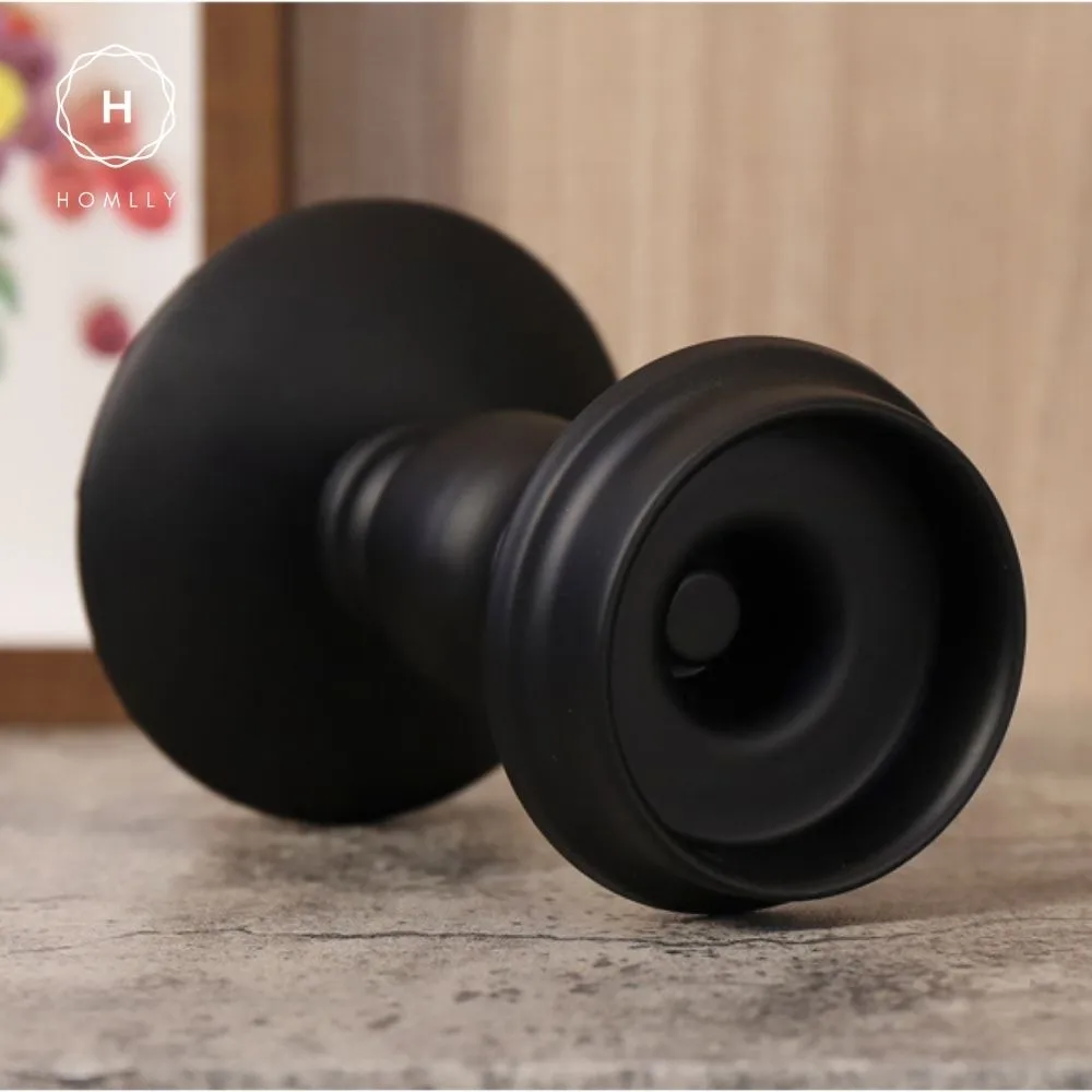 Homlly Matte Black Metal Pillar Candle Holders Stand