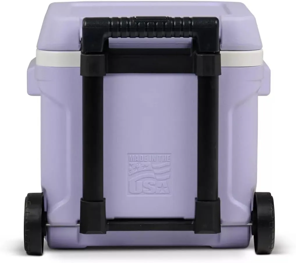 Igloos Cooler Hard-Sided Ice Chest, Portable Insulated Cooler with Wheels, Telescoping Handle, Cool Riser Tech, Leak-Resistant