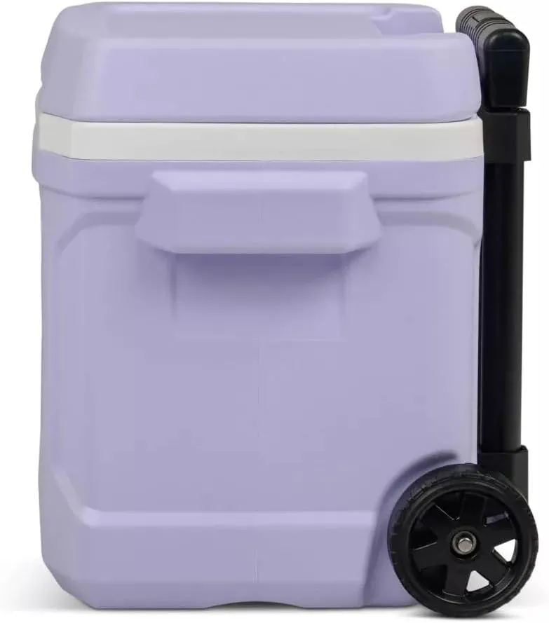 Igloos Cooler Hard-Sided Ice Chest, Portable Insulated Cooler with Wheels, Telescoping Handle, Cool Riser Tech, Leak-Resistant