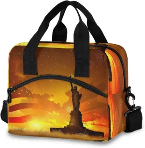 Independence Day Lunch Box for Men Women Adults Insulated Lunch Bag Cooler Bag with Adjustable Shoulder Strap for Work Picnic Travel252