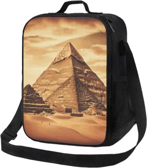 Insulated Lunch Bag Vintage Great Egyptian Pyramid_76286143 Lunch Box for Women Men Reusable Lunch Tote Bag for Work Picnic Travel