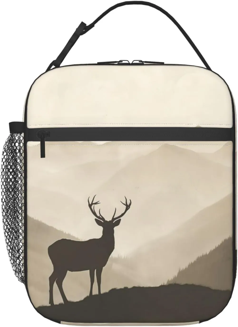 Insulated Lunch Box for Kids Boys Girls, Reusable Lunch Bag for School, Office, Work, Picnic, Travel, Mountain Deer Lunch Box
