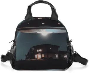 Insulated Lunch Box Spacecraft at Night Lunch Bag for Women Men Meal Bags for Work Picnic Travel