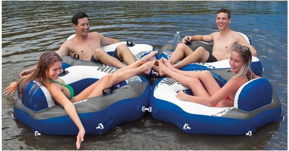 Intex River Run Single Person Inflatable Connecting Lounge Tube
