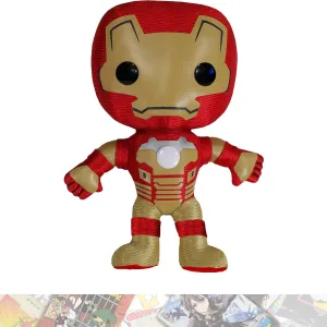 I r o n M a n : P o p ! Plushies Vinyl Figurine Bundled with 1 Comics Theme Compatible Trading Card (03126)
