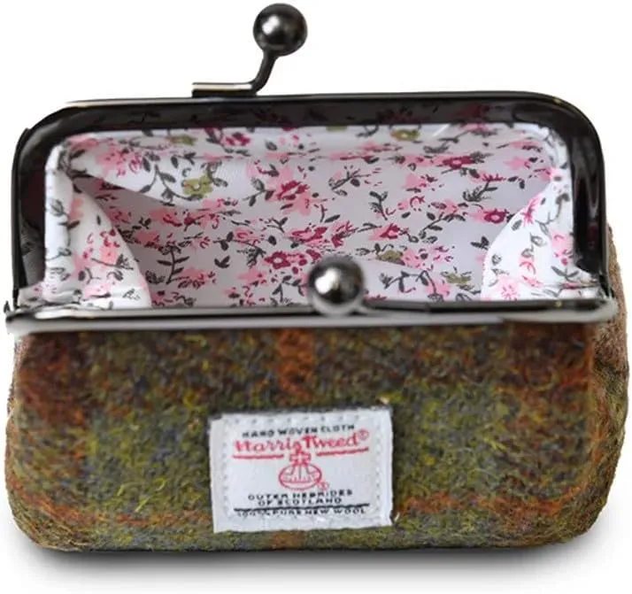 Islander The Coin Purse Made of Harris Tweed (Chestnut Tartan)