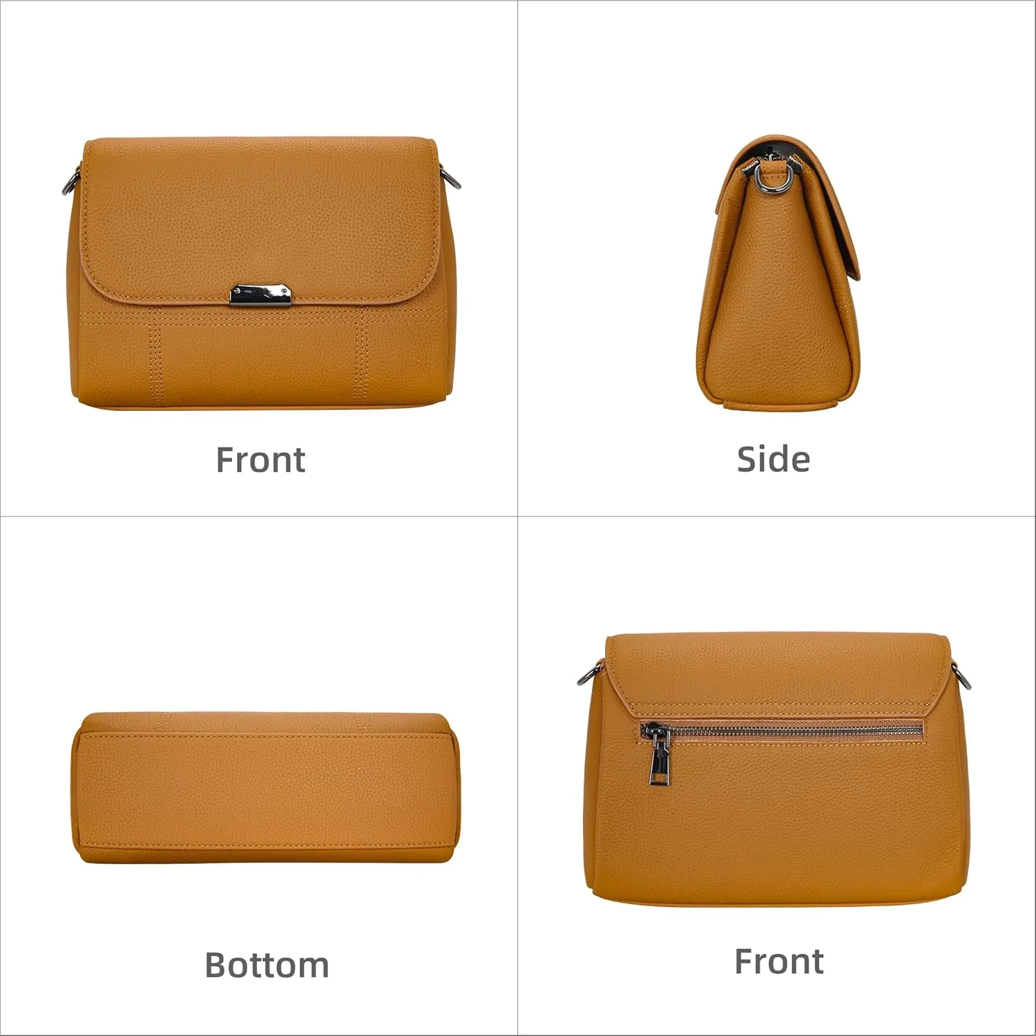 Iswee Genuine Leather Purses for Women Crossbody Bags Designer Shoulder Handbags Ladies Purses Casual Bag