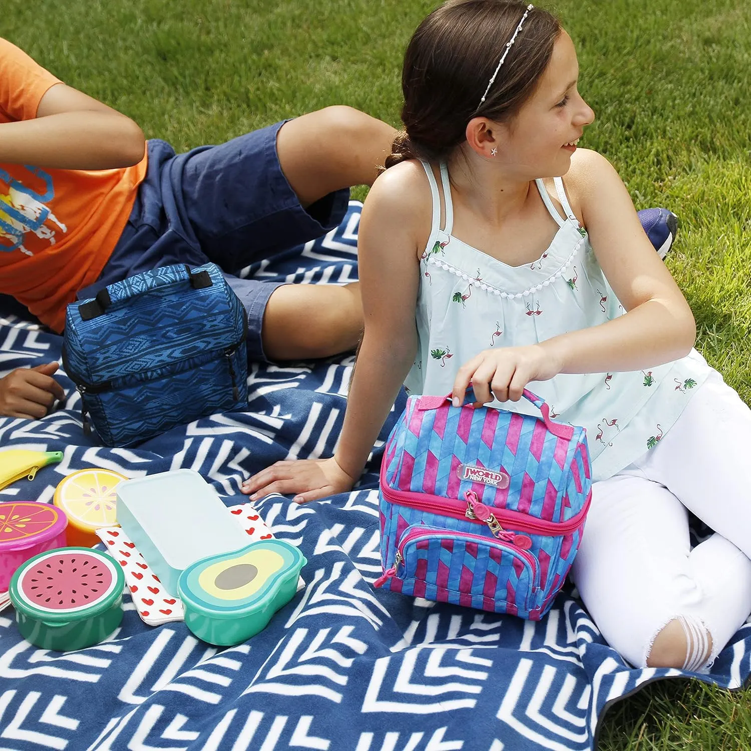 J World Corey Kids Lunch Bag. Insulated Lunch-Box for Girls, Women, Flora