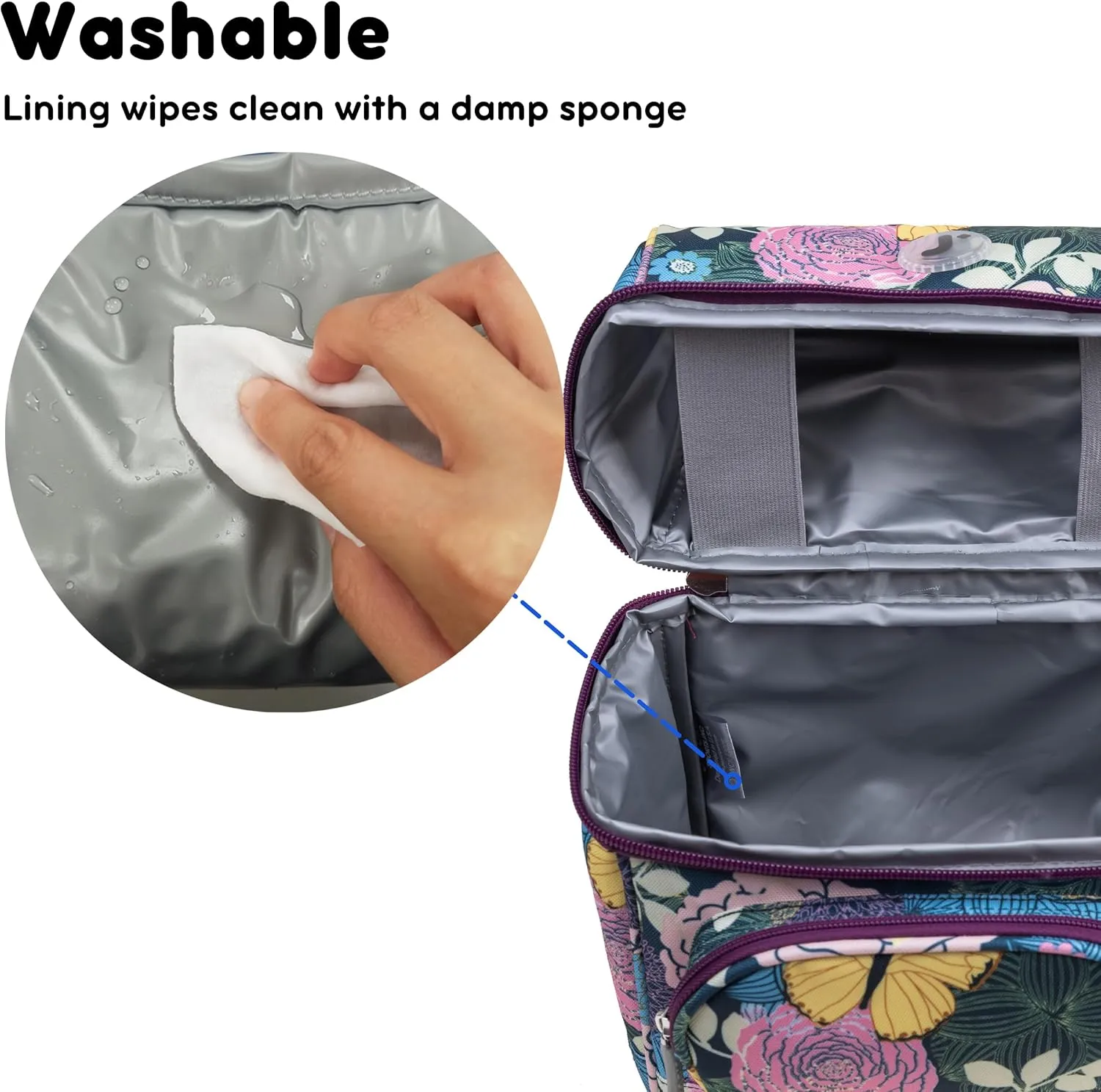 J World Corey Kids Lunch Bag. Insulated Lunch-Box for Girls, Women, Secret Garden