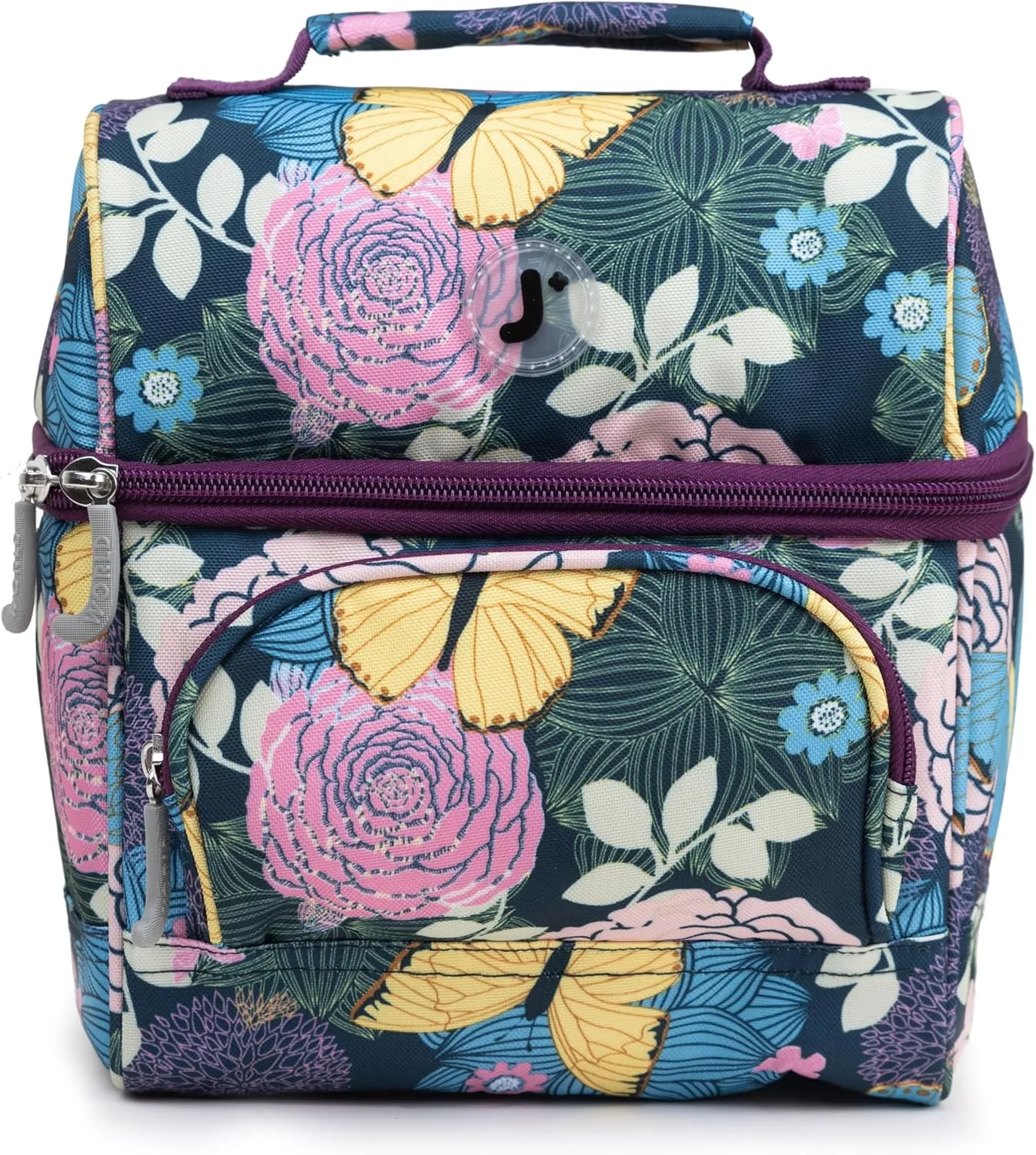 J World Corey Kids Lunch Bag. Insulated Lunch-Box for Girls, Women, Secret Garden