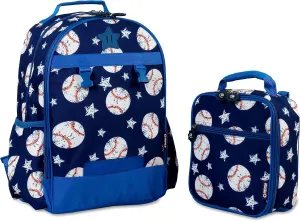 J World New York Unisex Kid's Duet Backpack with Lunch Bag Set, Baseball, One Size