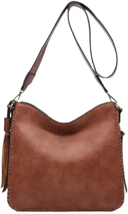 JEN & CO. Small Crossbody Bags for Women - Wristlet Purses for Women Clutch Bag Nina Whipstitch Crossbody (M1888)