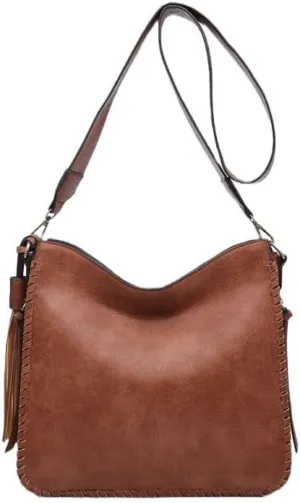 JEN & CO. Small Crossbody Bags for Women - Wristlet Purses for Women Clutch Bag Nina Whipstitch Crossbody (M1888)