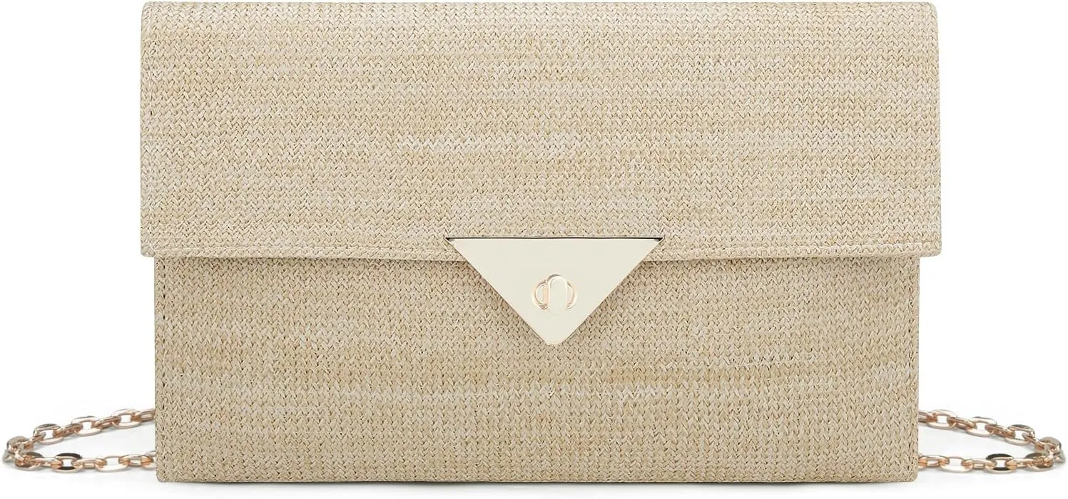 jessie Straw Clutch Purse for Women Summer Woven Beach Bag Rattan Crossbody Evening Purses Vacation Handbags for Party