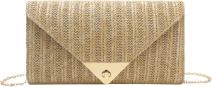 jessie Straw Clutch Purse for Women Summer Woven Beach Bag Rattan Crossbody Evening Purses Vacation Handbags for Party
