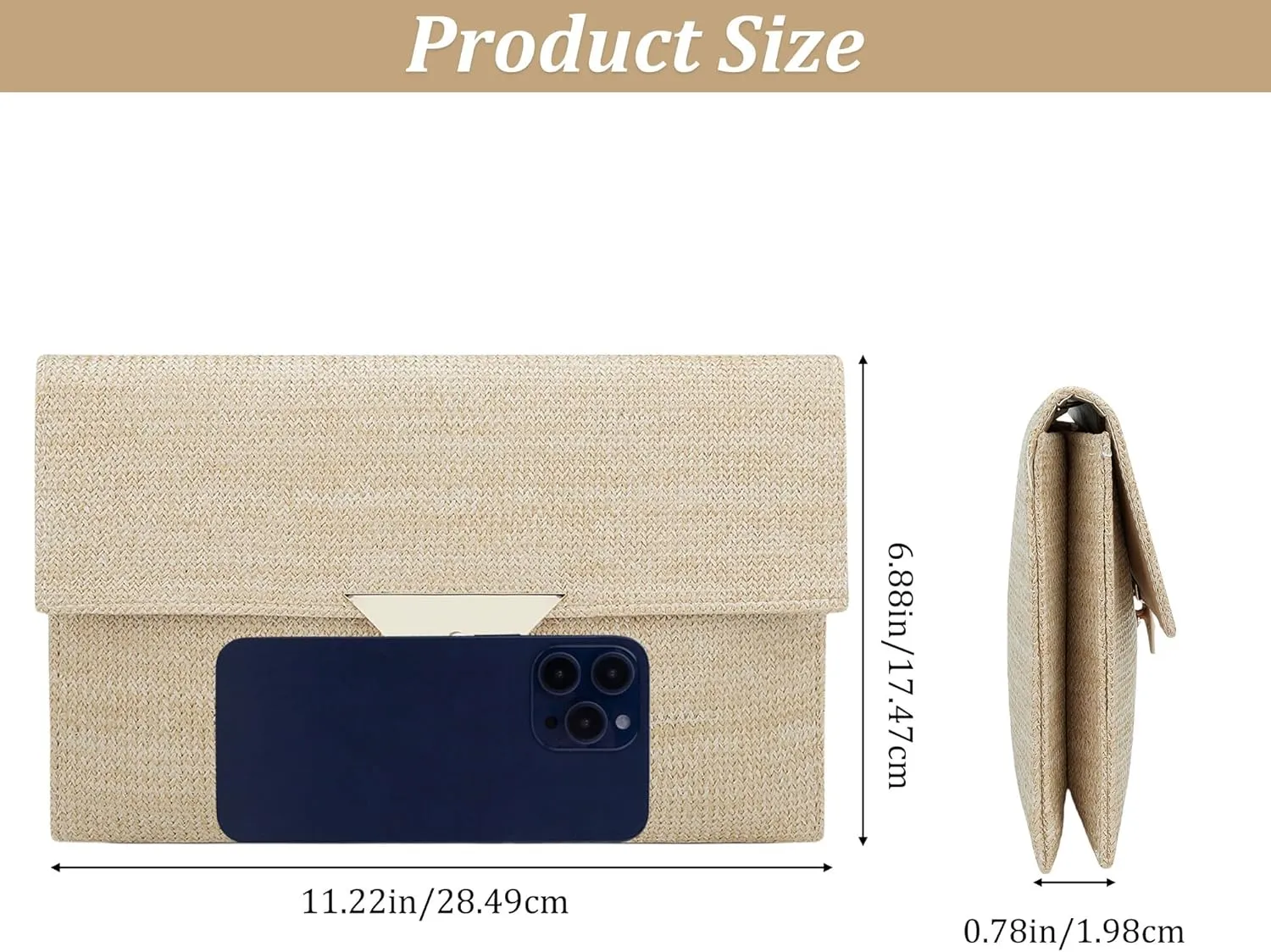 jessie Straw Clutch Purse for Women Summer Woven Beach Bag Rattan Crossbody Evening Purses Vacation Handbags for Party