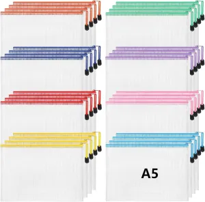 Jetec 32 Pcs Mesh Zipper Bags Toy Storage Bikini Organizer Bags Waterproof Zipper Pouches Reusable Puzzle Pouch Multipurpose for Organizing Storage Office(Cute Color,9 x 7 Inch)