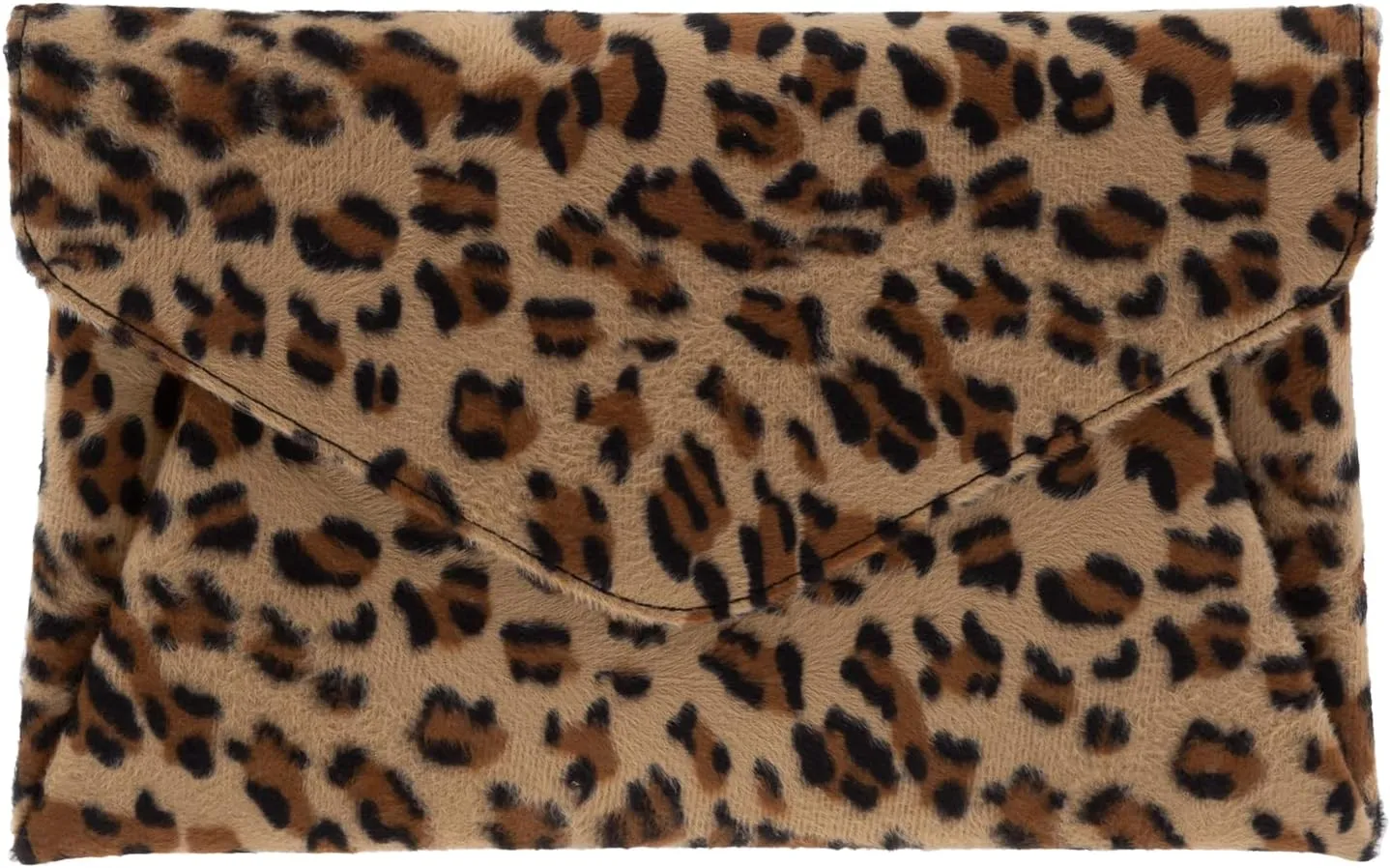 JNB Faux Fur Leopard Print Clutch