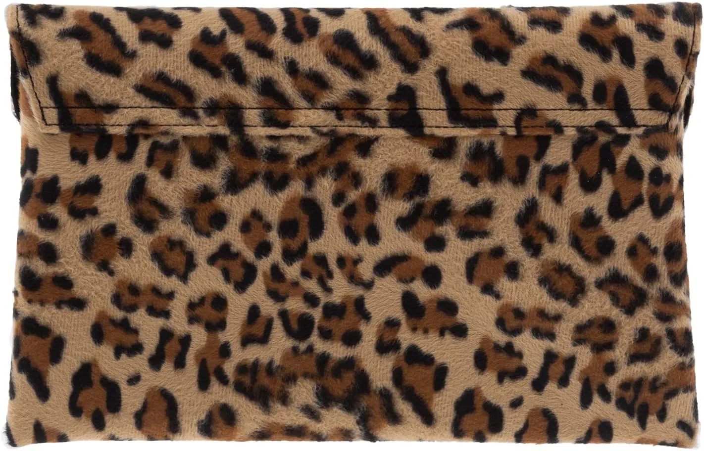 JNB Faux Fur Leopard Print Clutch