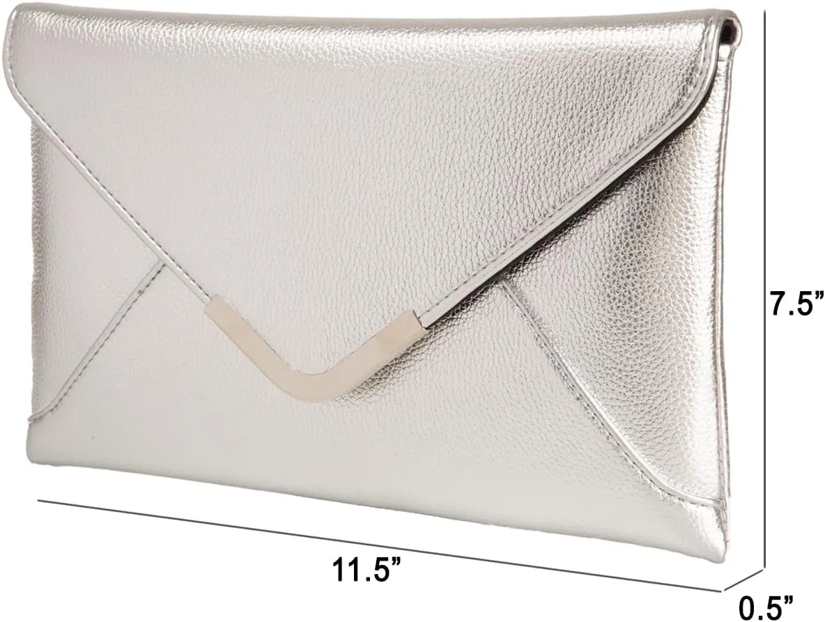 JNB Faux Leather Envelope Clutch Purse