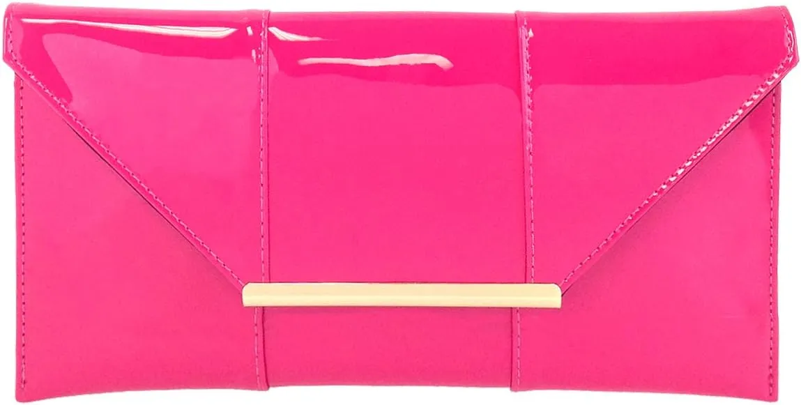 JNB Faux Patent Leather Envelope Candy Clutch