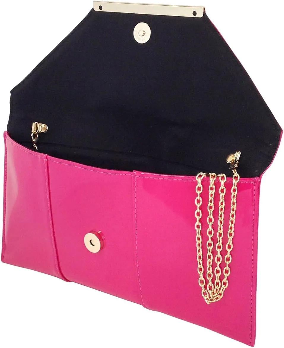 JNB Faux Patent Leather Envelope Candy Clutch