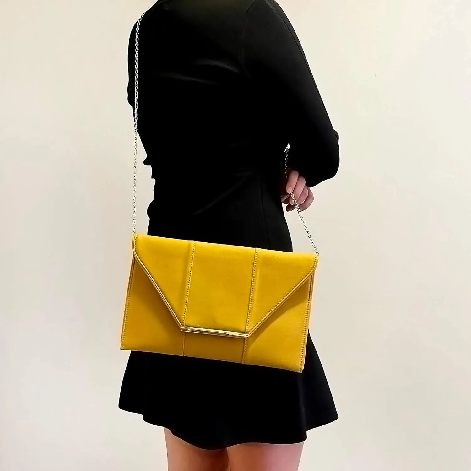JNB Women's Faux Microsuede Envelope Clutch
