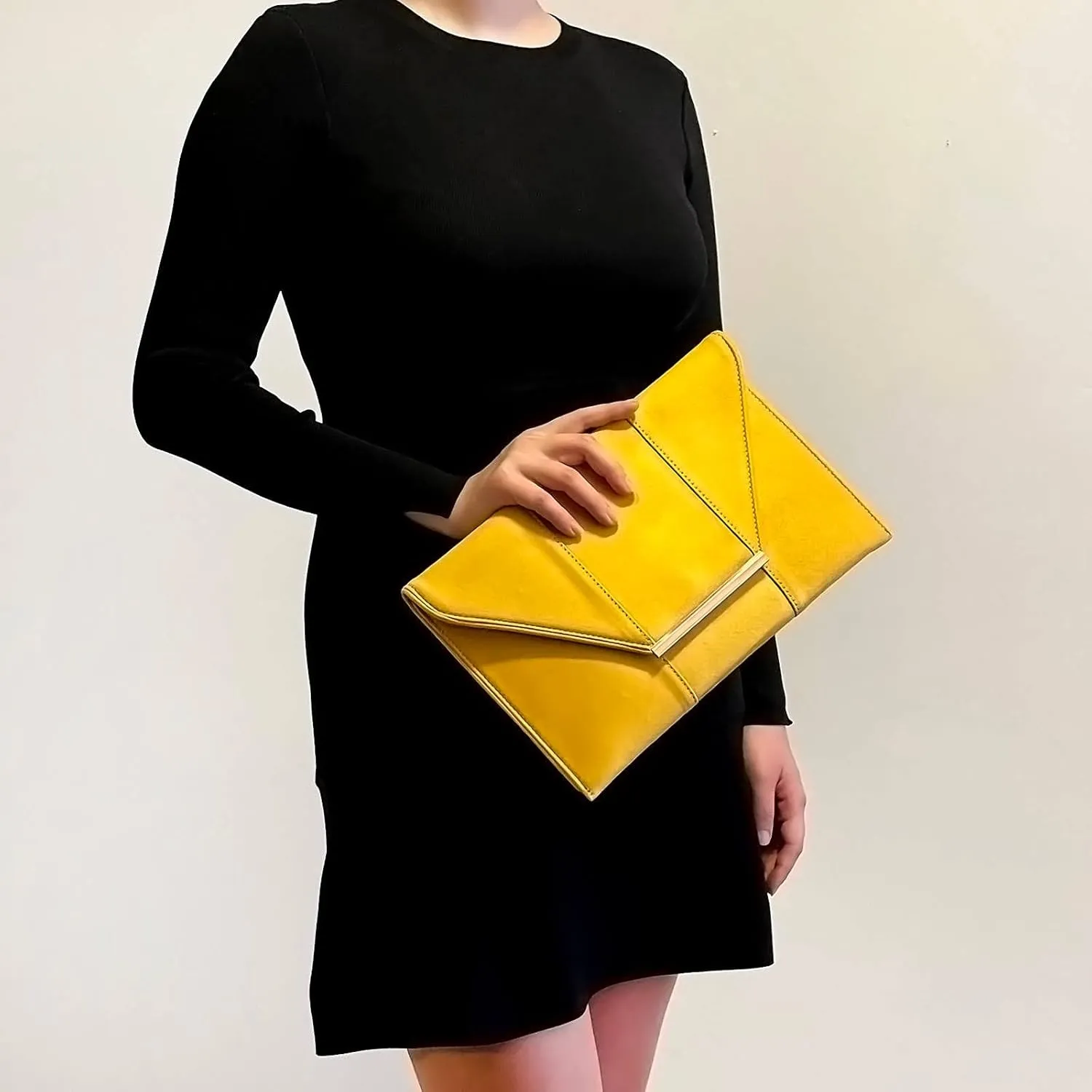 JNB Women's Faux Microsuede Envelope Clutch