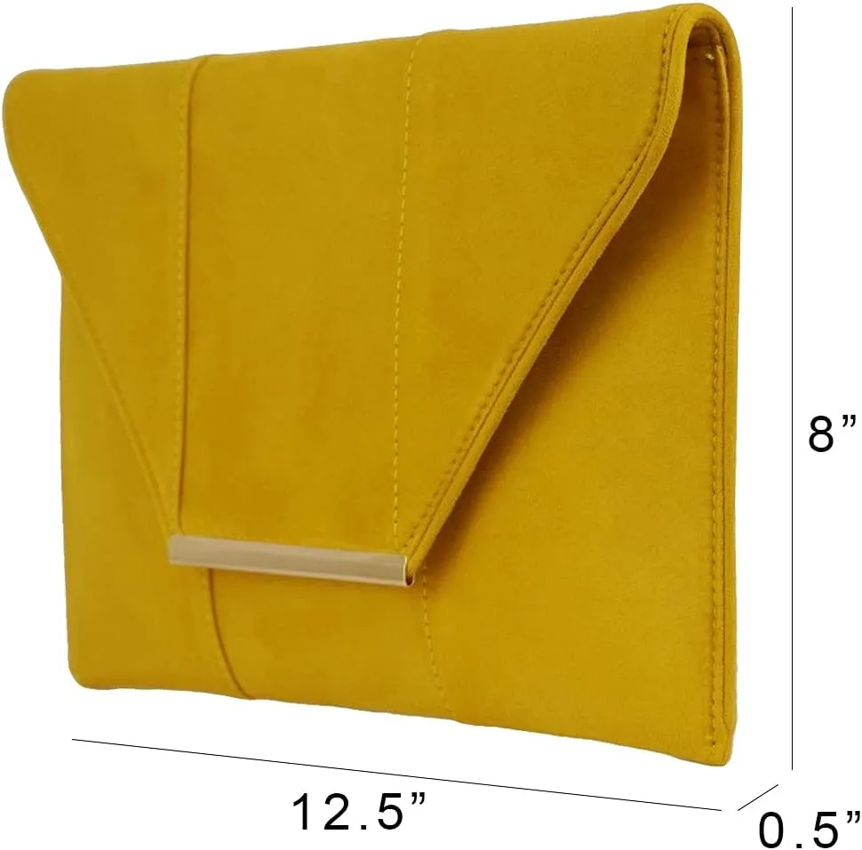 JNB Women's Faux Microsuede Envelope Clutch