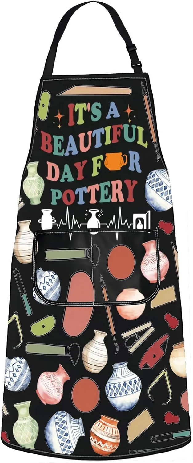 JNIAP Pottery Apron - Artist & Teacher Apron - Beautiful Day For Pottery
