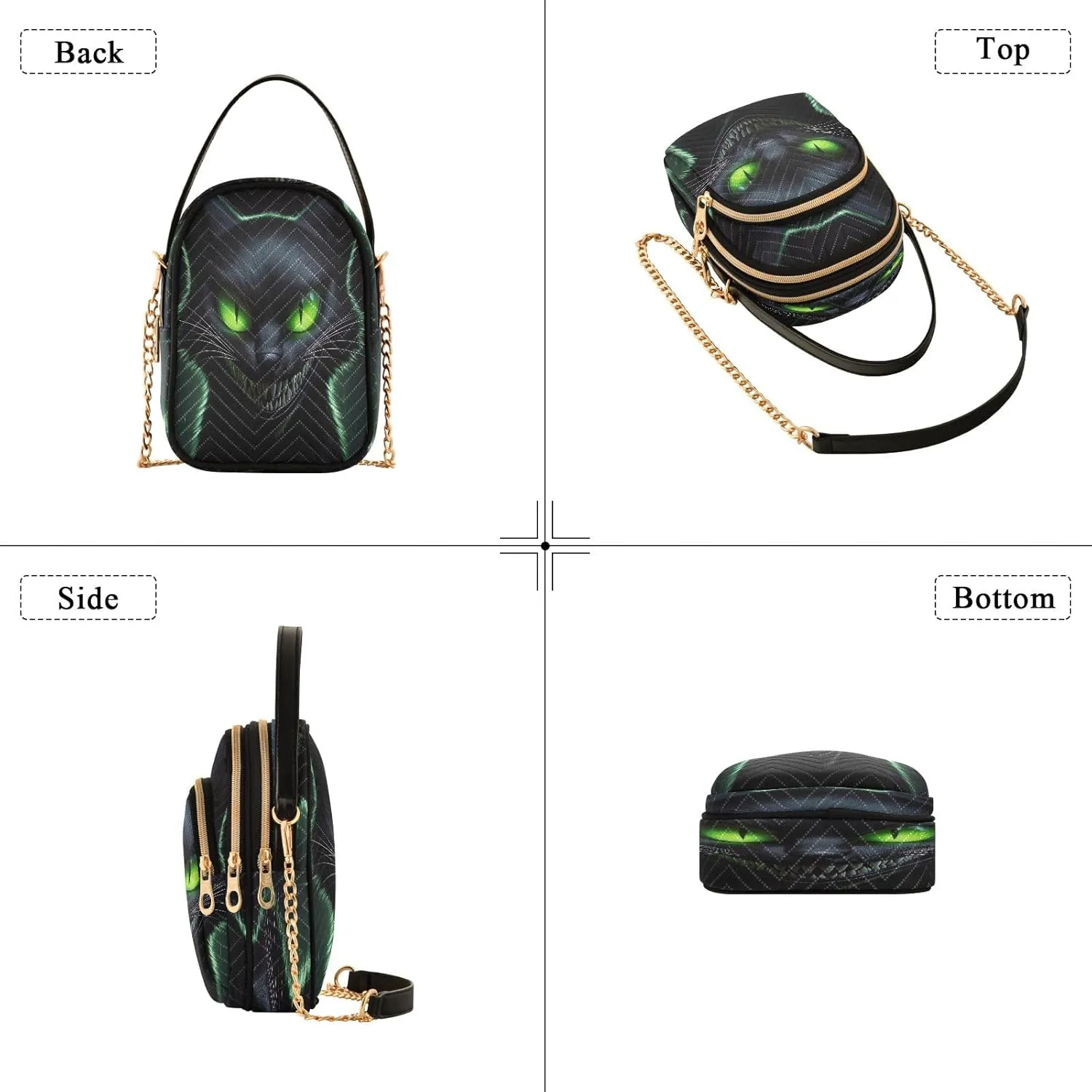 Joisal Rainbow Colored Tree Women Crossbody Bags Triple Zip Women's Shoulder Bag, Womans Purses