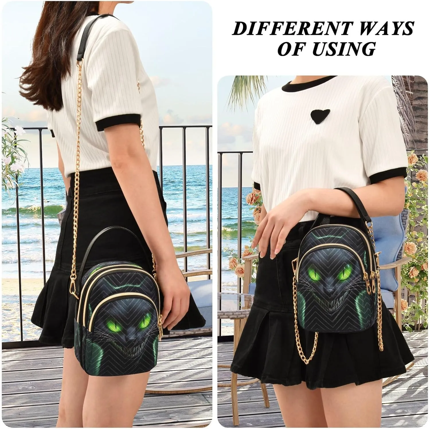 Joisal Rainbow Colored Tree Women Crossbody Bags Triple Zip Women's Shoulder Bag, Womans Purses
